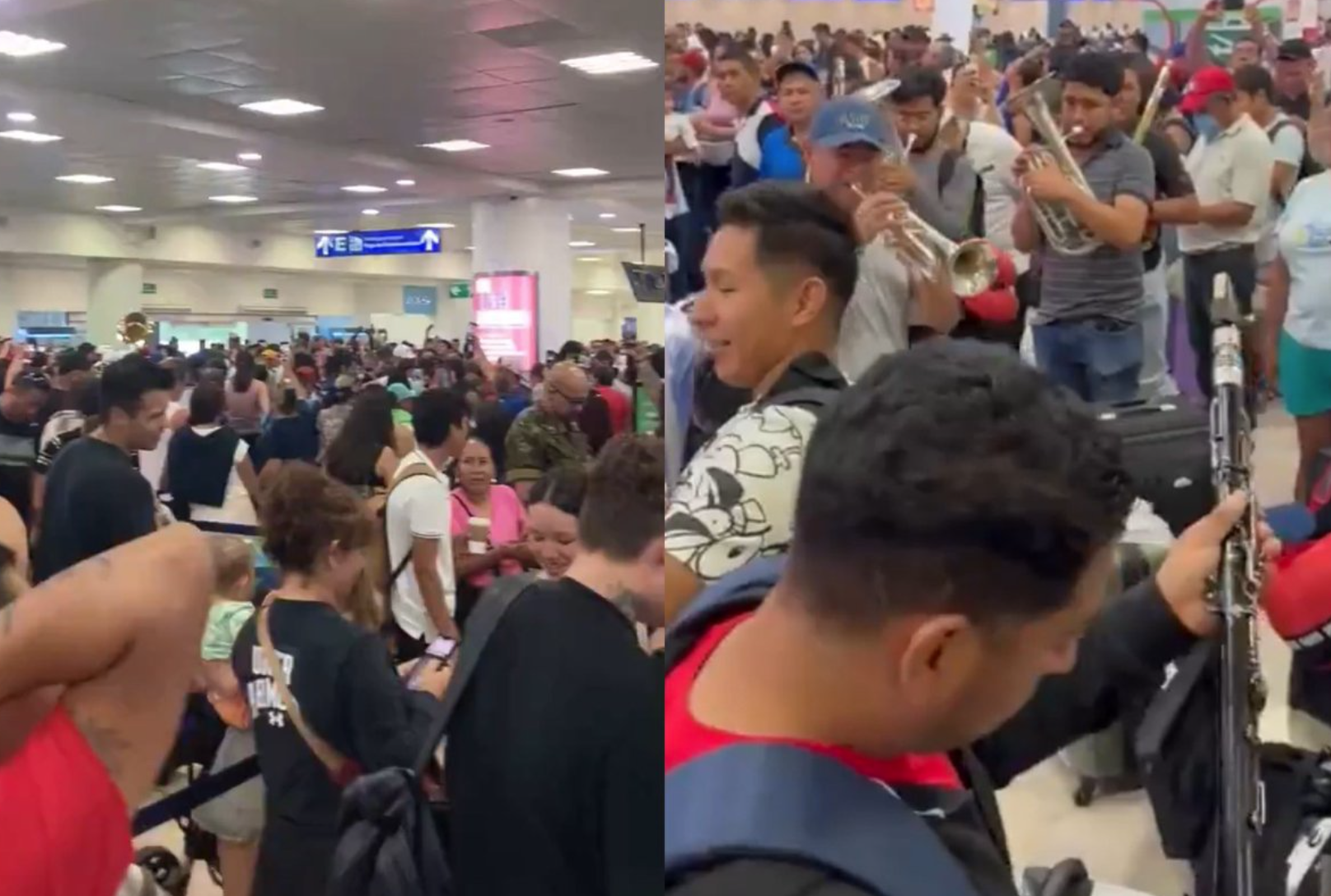 Cantan el “cielito lindo” en aeropuerto de Cancún